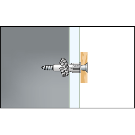 Cheville multi-matériaux avec collerette MZK 6 + vis SPS 4,5x45