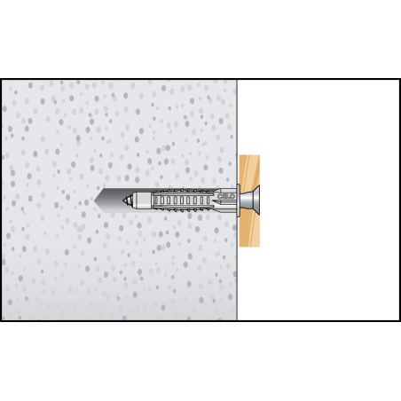 Cheville multi-matériaux avec collerette MZK 6 + vis SPS 4,5x45