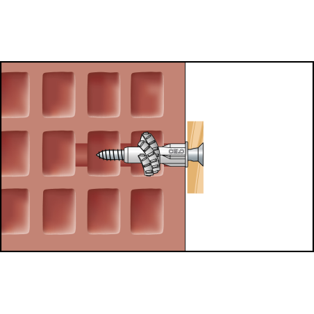 Cheville multi-matériaux avec collerette MZK 6 + vis SPS 4,5x45