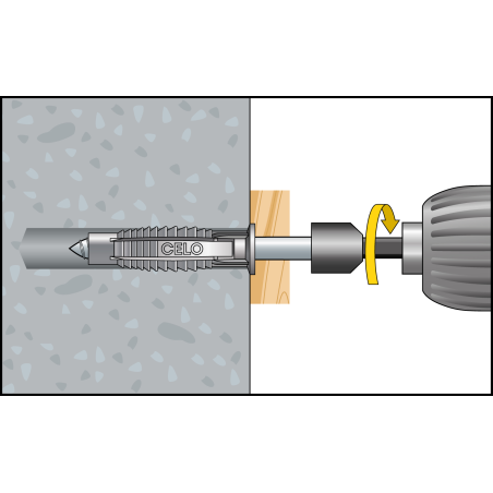 Cheville nylon FX 10 + vis à bois 7,0x65 Réf. FXSZ