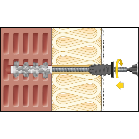 ResiTHERM® 12, 2 pcs, tige d'ancrage M12x260 acier inoxydable A4, raccord fileté M12x70 acier inoxydable A4